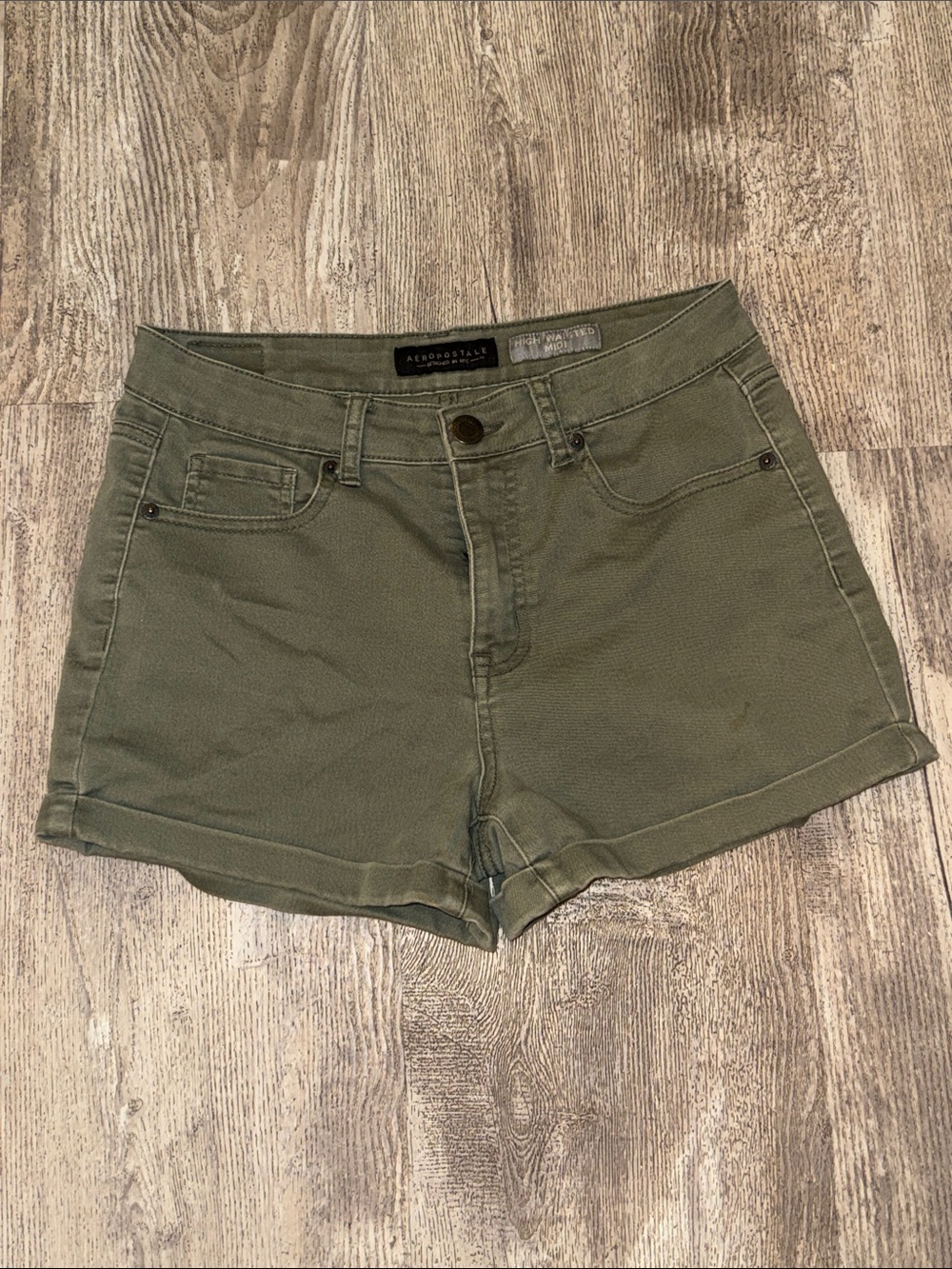 Aeropostale Olive Green Women's Denim Shorts